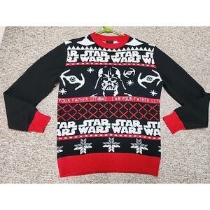 H&M Star Wars Christmas Sweater Mens Small Darth Vadar Sith Holiday Size S
